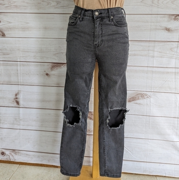 Free People Busted Knees Skinny Jeans in Washed Black Women's Size 28 - Picture 4 of 12